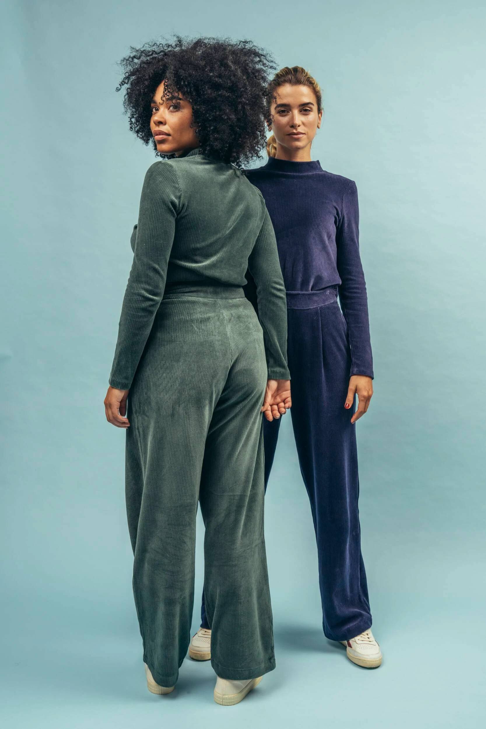 CORDUROY OVERSIZED PANTS FOREST GREEN