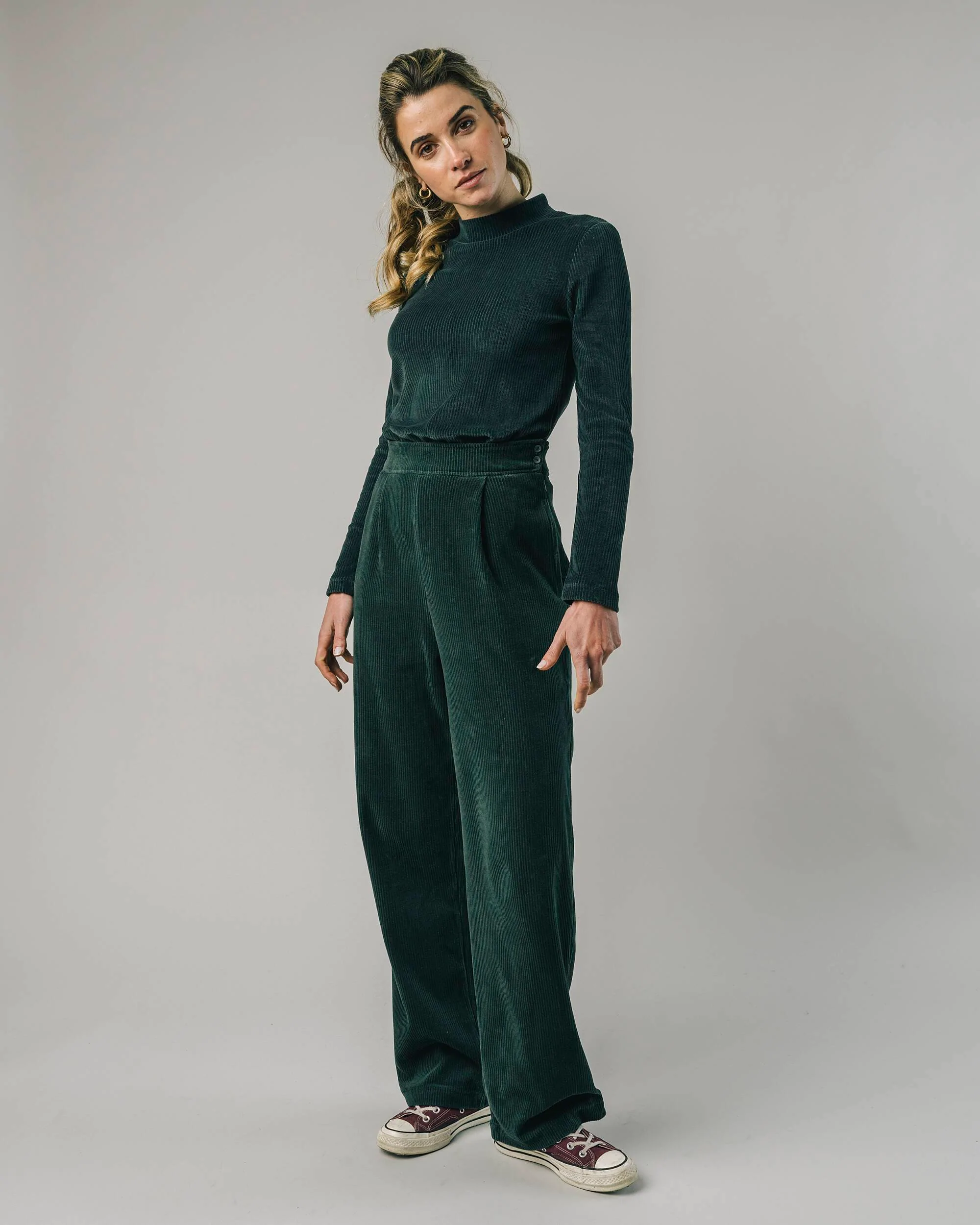 CORDUROY OVERSIZED PANTS FOREST GREEN