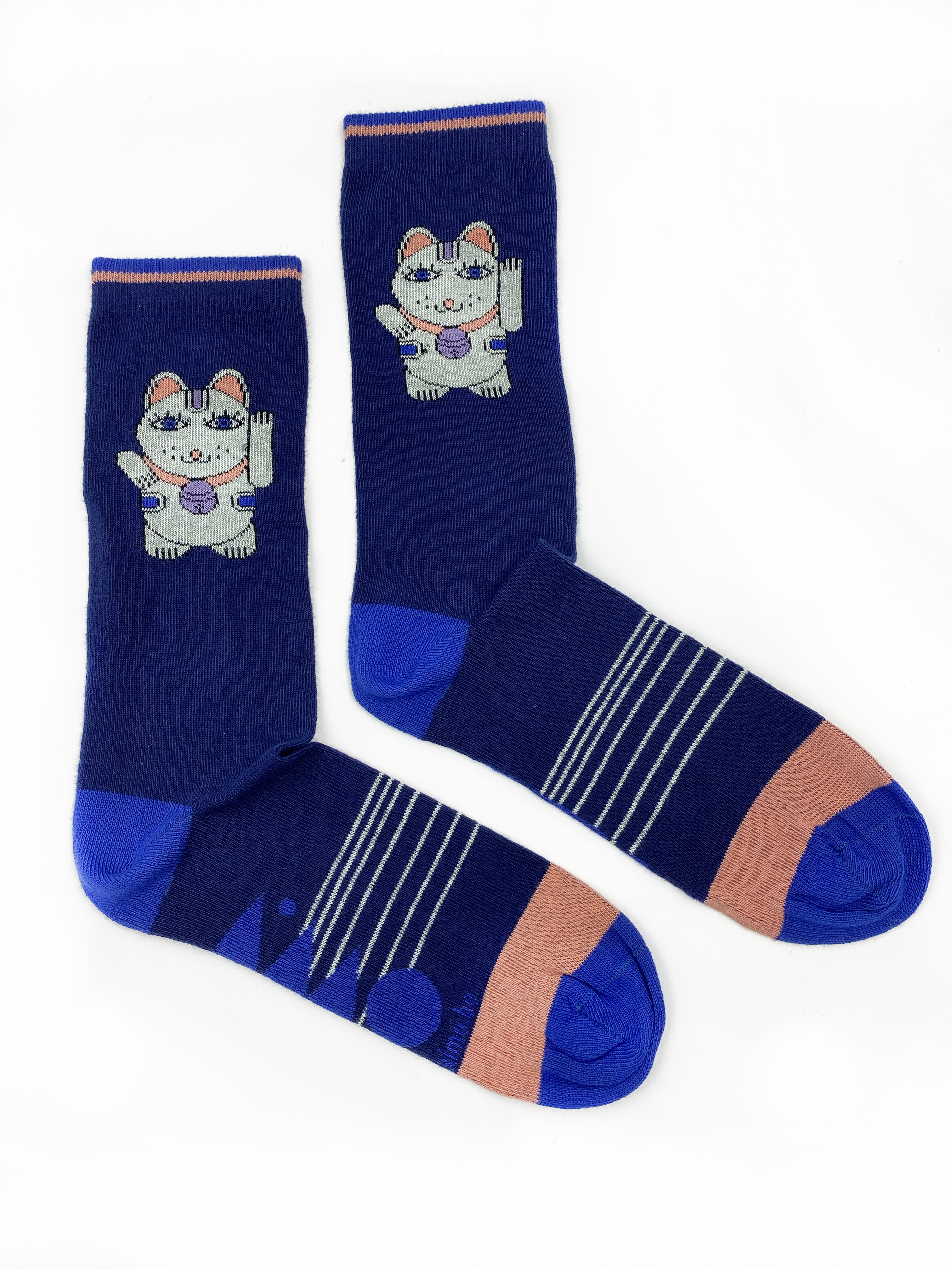 AIMO SOCKS LUCKY CAT NAVY