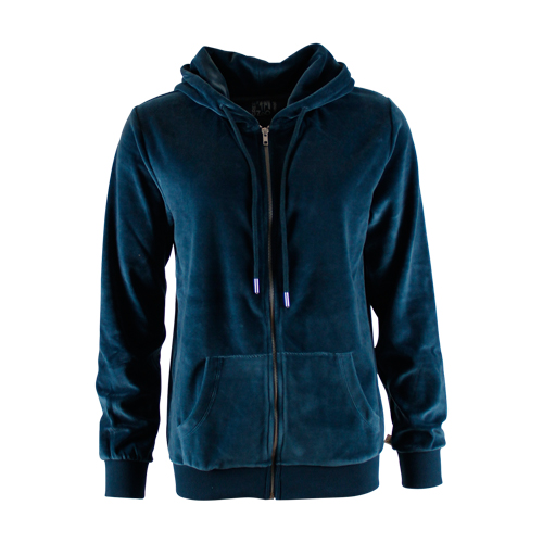 HOODIE WITH ZIPPER VELVET BLUE