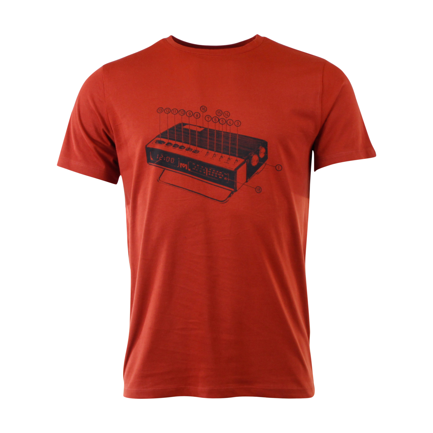 T-SHIRT ARNE CLOCKRADIO CINNABAR
