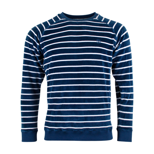 SWEATER ILIAS STRIPES MAJOLICA BLUE VELVET
