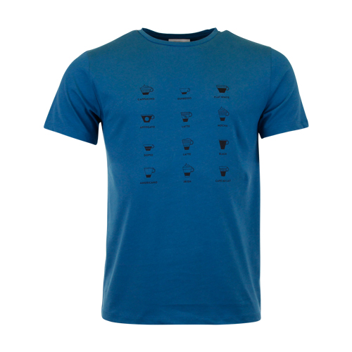 T-SHIRT ARNE COFFEE ADDICT SEAGREEN