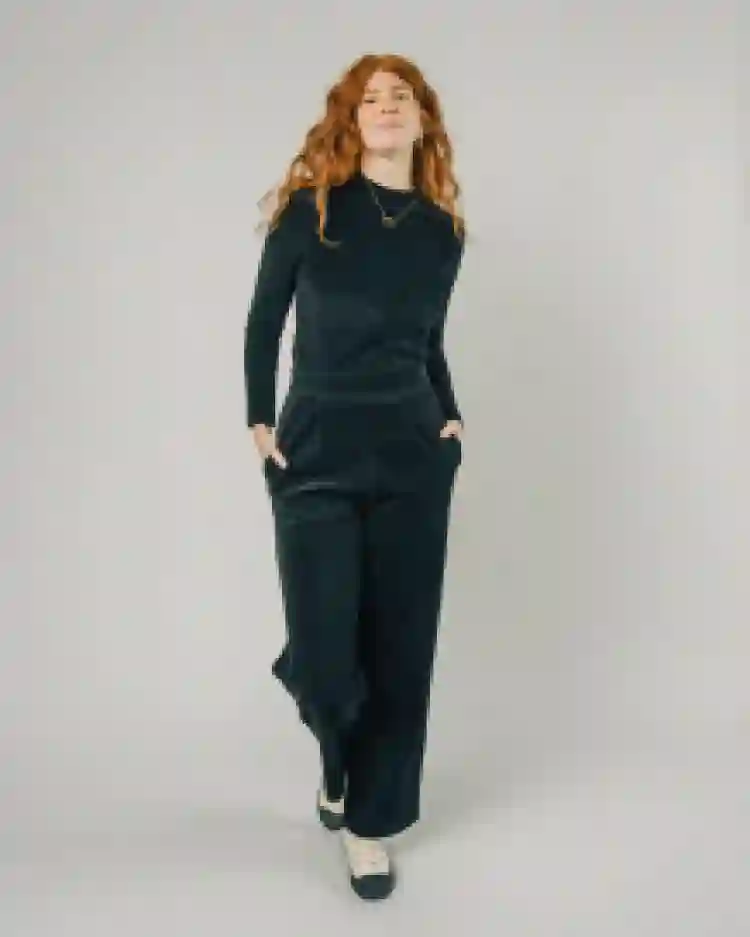 CORDUROY OVERSIZED BLACK PANTS