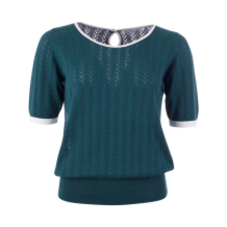 TOP MAITE TEAL-WHITE