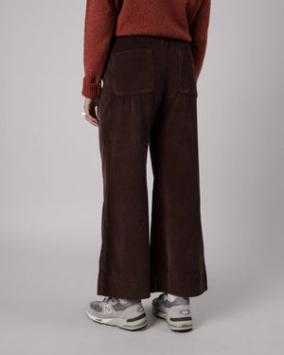 WIDE LEG CORDUROY PANTS BROWN