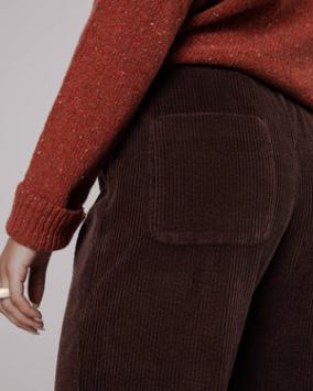 WIDE LEG CORDUROY PANTS BROWN