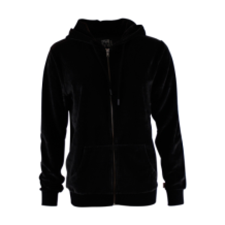 HOODIE WITH ZIPPER VELVET DARKGREY