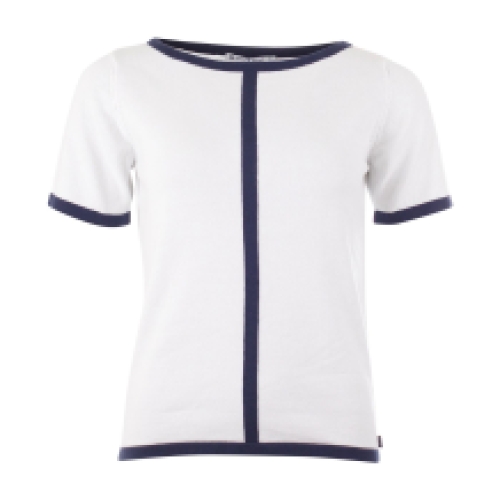 TOP BETH WHITE-NAVY